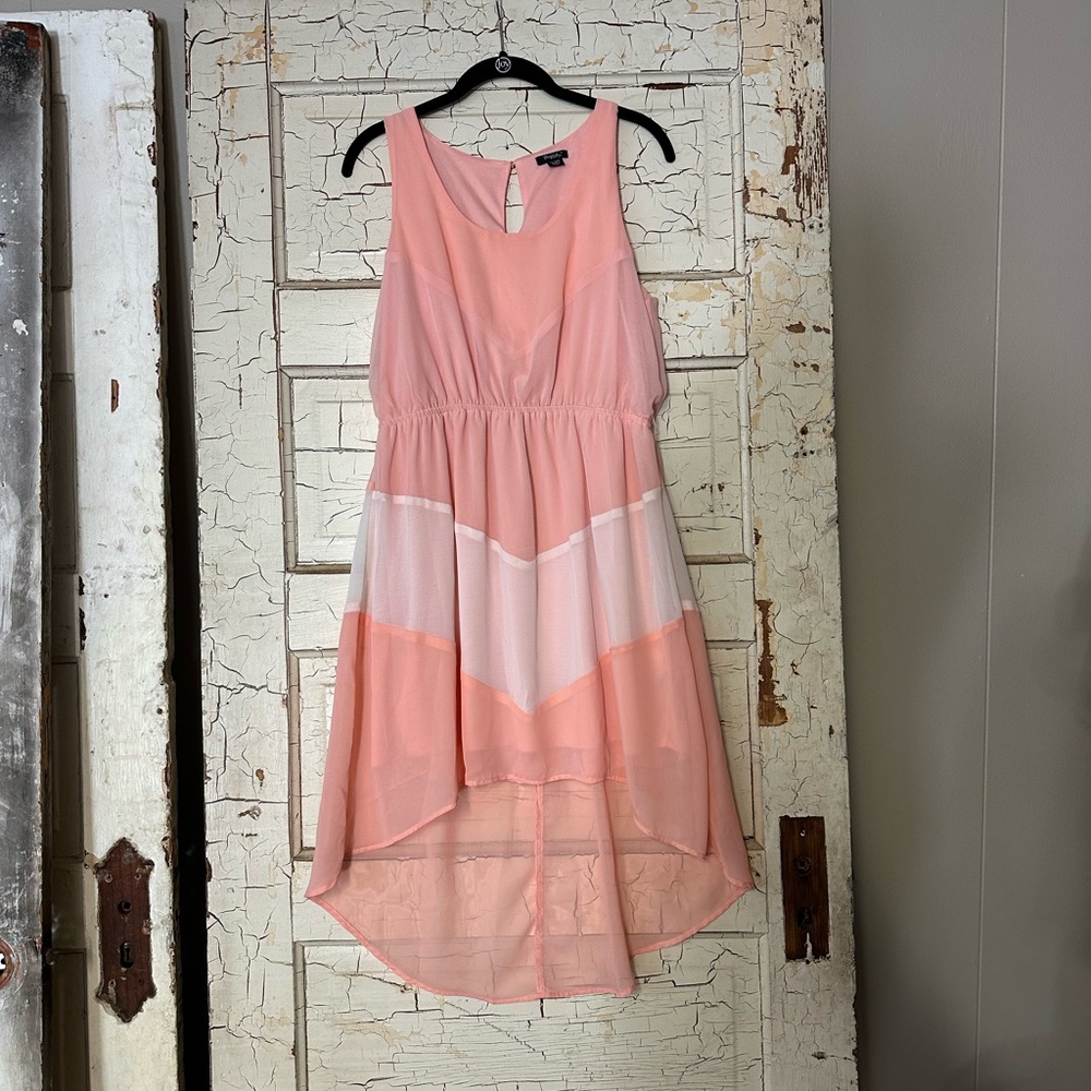 Rhapsody Pink Chevron Tiered Sundress